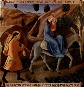 A Fuga para o Egito. Por Fra Angelico, no Museo di San Marco, em Florença